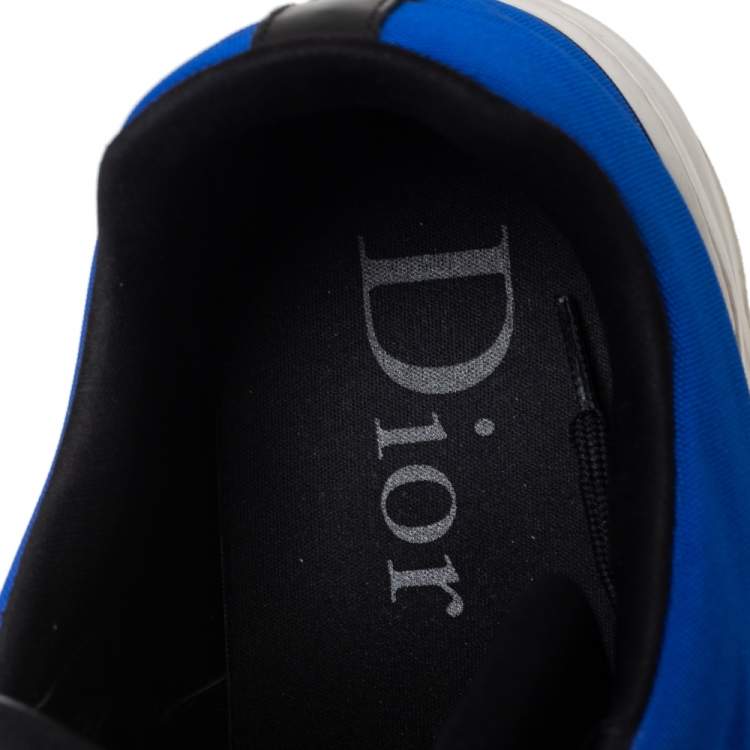Pre Owned Dior Blue Canvas Runners B17 Lace Up Sneakers  Size 45