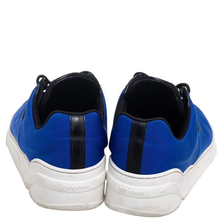 Pre Owned Dior Blue Canvas Runners B17 Lace Up Sneakers  Size 45