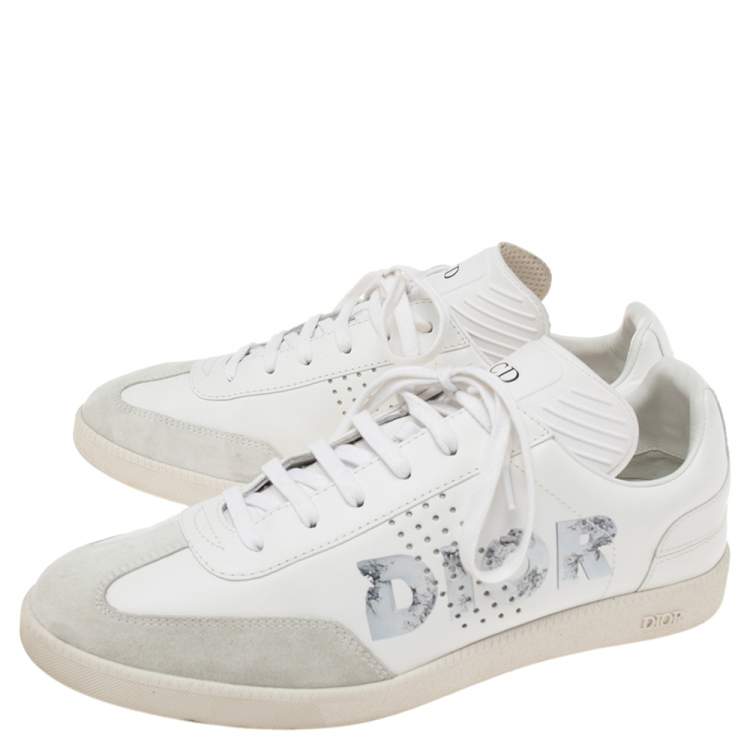 Pre Owned Dior White/Grey Suede And Leather B01 Low Top Sneakers Size 40