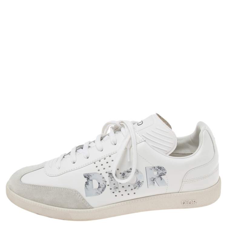 Pre Owned Dior White/Grey Suede And Leather B01 Low Top Sneakers Size 40