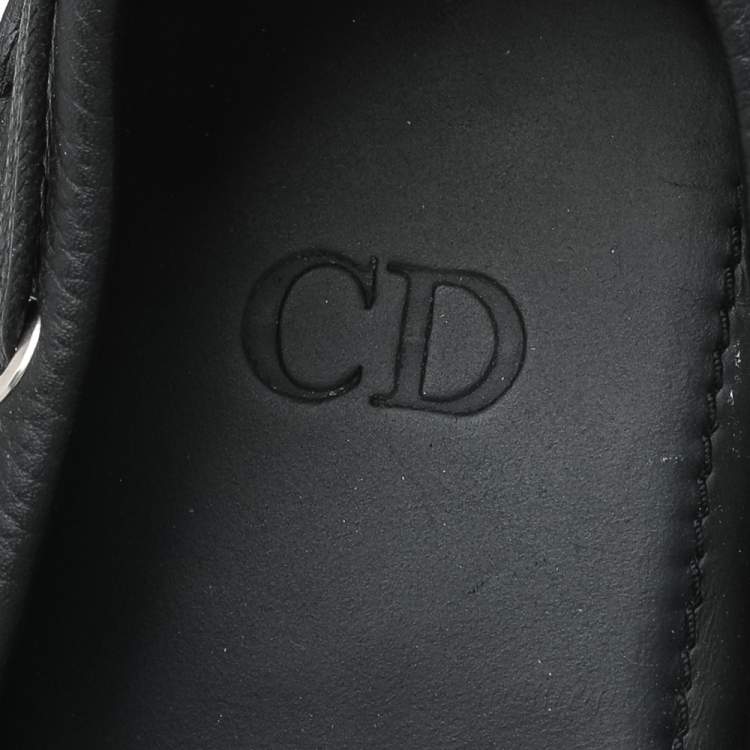 Pre Owned Dior Homme Black Leather Slip On Loafers Size 41.5