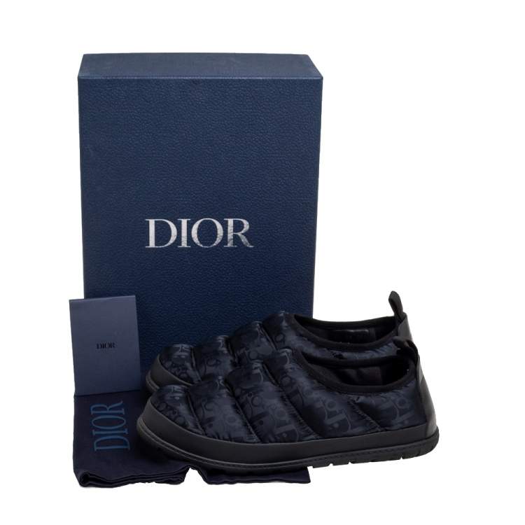Pre Owned Dior Black Nylon And Leather Low Top Sneakers Size 44