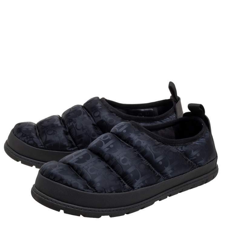 Pre Owned Dior Black Nylon And Leather Low Top Sneakers Size 44