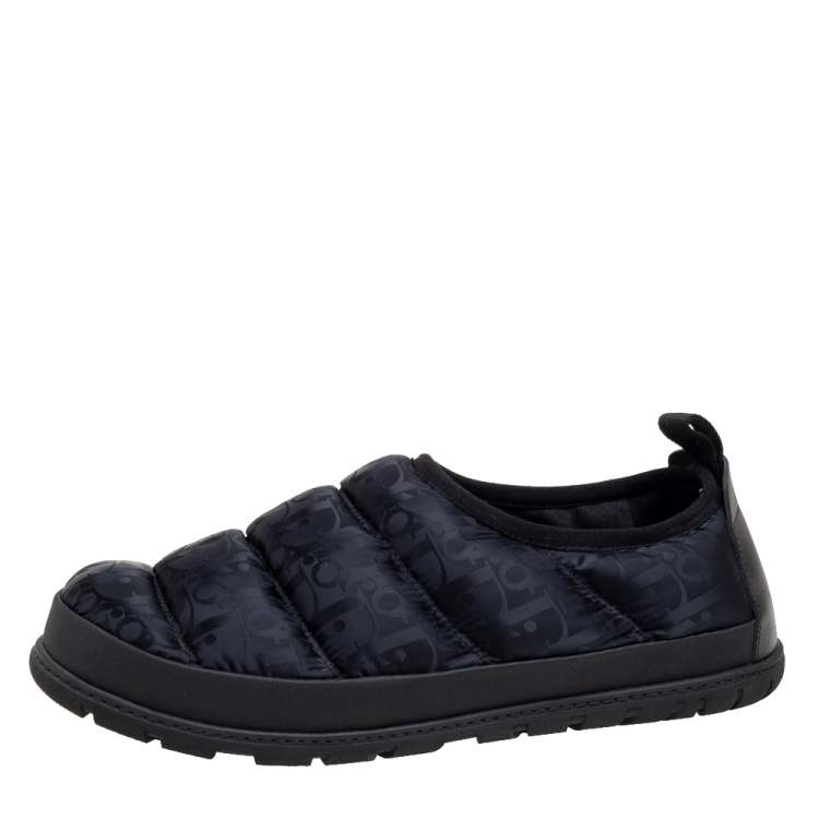 Pre Owned Dior Black Nylon And Leather Low Top Sneakers Size 44