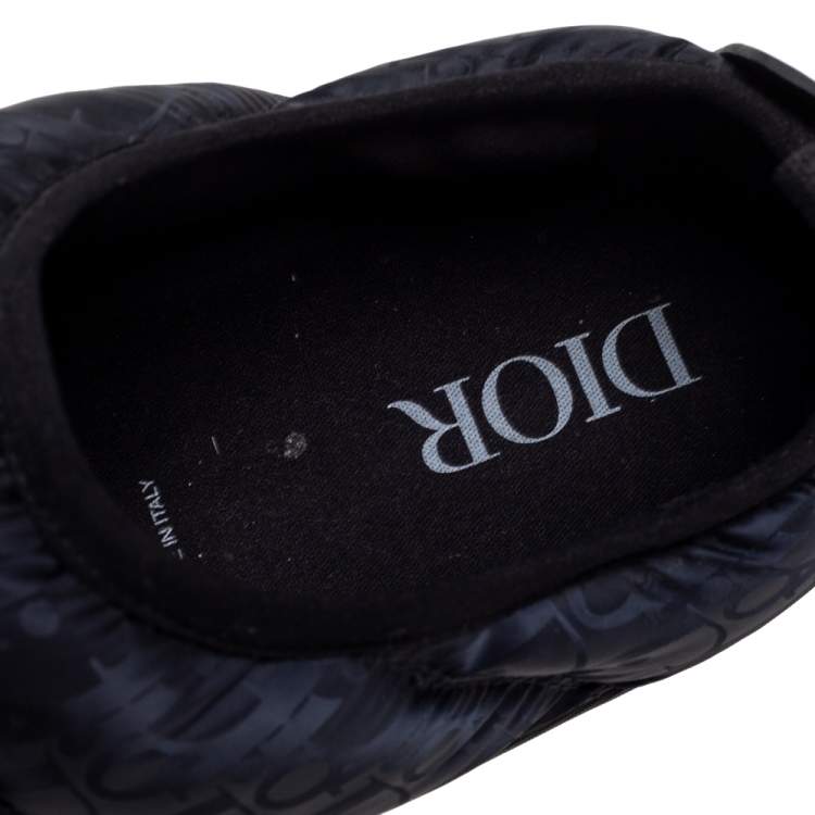 Pre Owned Dior Black Nylon And Leather Low Top Sneakers Size 44
