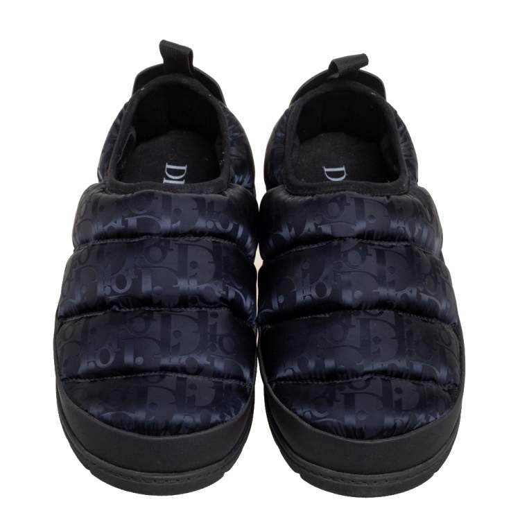 Pre Owned Dior Black Nylon And Leather Low Top Sneakers Size 44