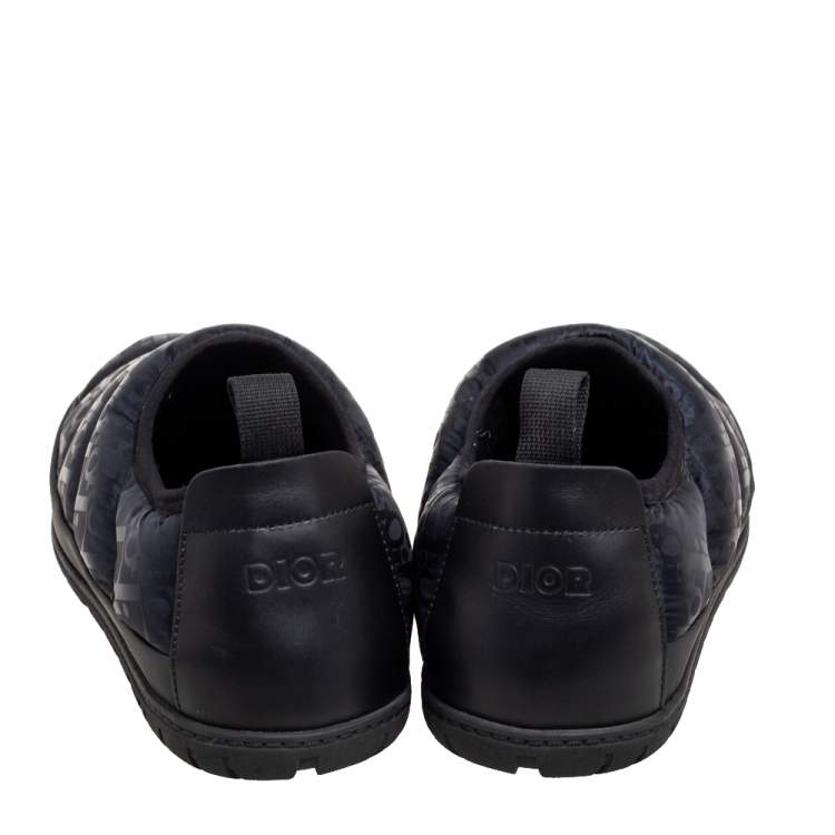 Pre Owned Dior Black Nylon And Leather Low Top Sneakers Size 44