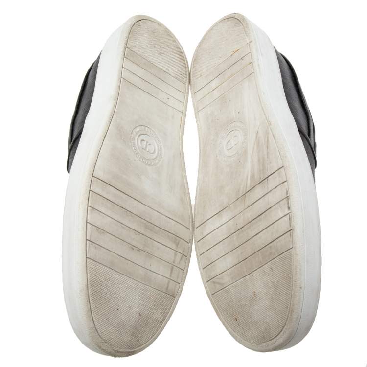 Pre Owned Dior Grey Canvas Flower Print Slip On Sneakers Size 42
