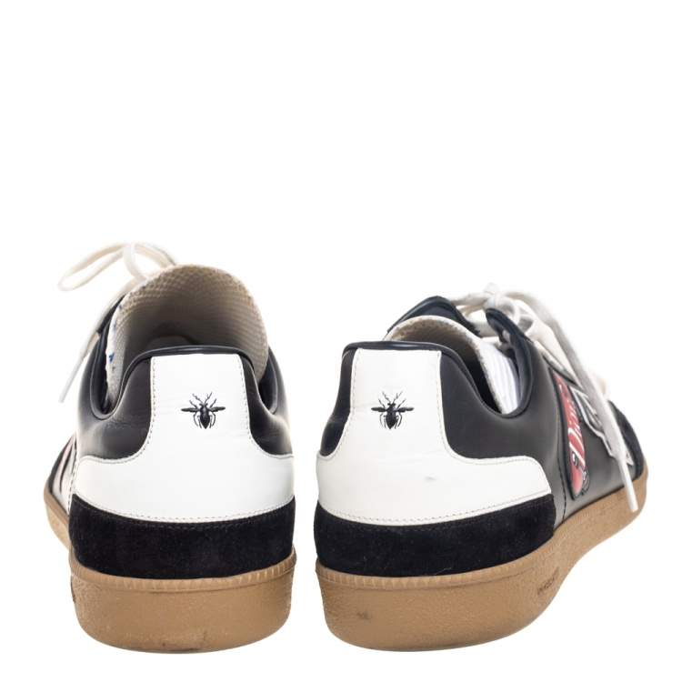 Pre Owned Dior Black/White Leather Lace Up Sneakers Size 42