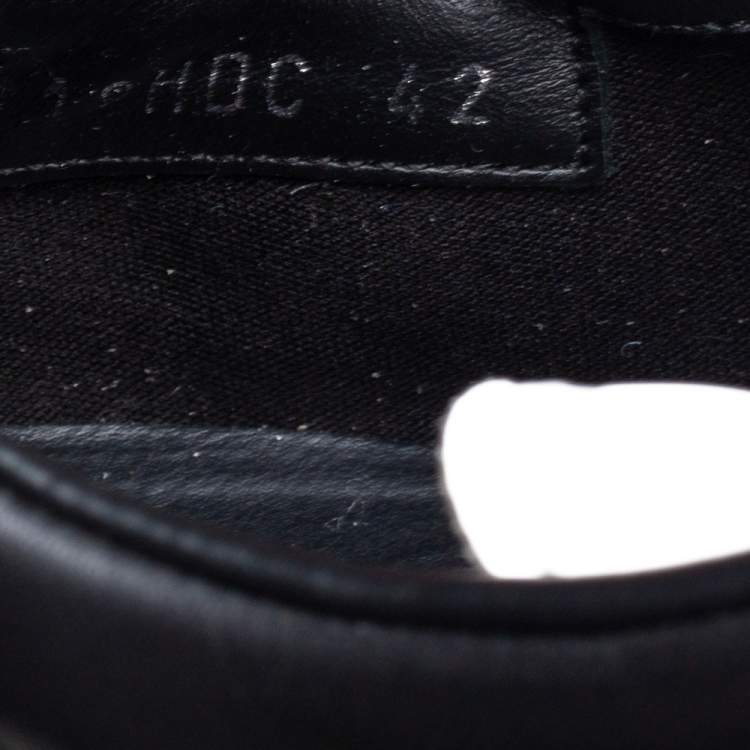Pre Owned Dior Black/White Leather Lace Up Sneakers Size 42