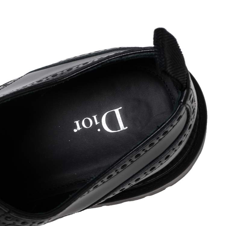 Pre Owned Dior Black Leather Lace Up Derby Size 42