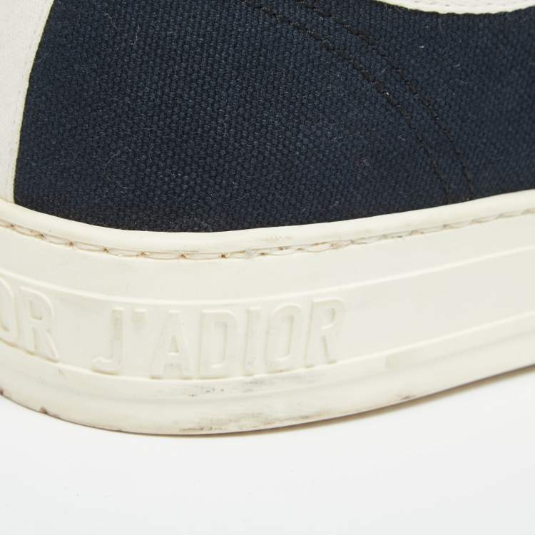 Pre Owned Dior Navy Blue/White Canvas  Walk'n'Dior Low Top Sneakers  Size 40