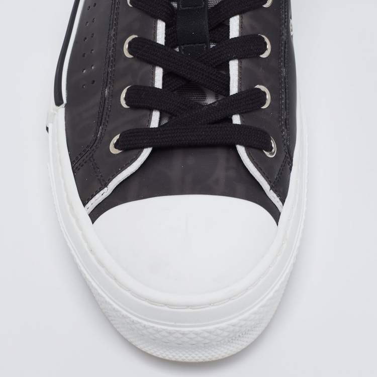 Pre Owned Dior Black Oblique Mesh and Rubber B23 Low Top Sneakers Size 45