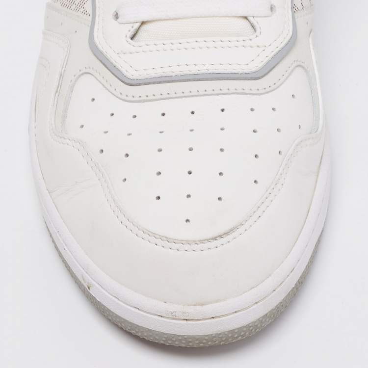 Pre Owned Dior White/Grey Leather B27 High Top Sneakers Size 46