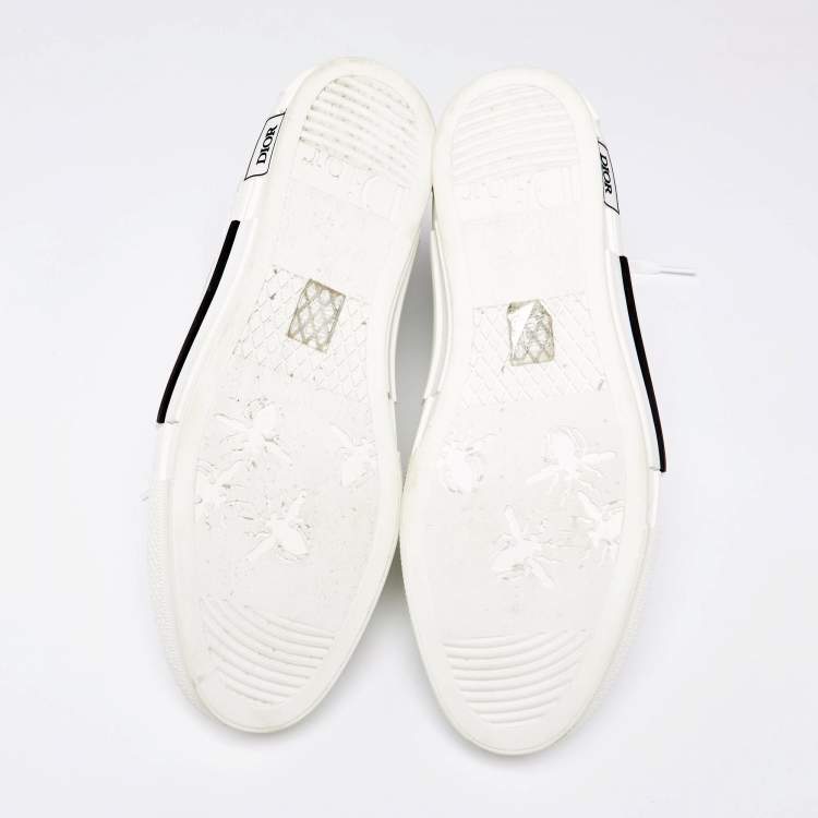 Pre Owned Dior White Oblique Mesh And PVC B23 High Top Sneakers Size 46.5