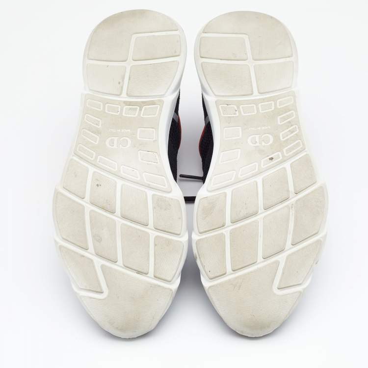 مملوكة مسبقًا Dior Homme Black/Red Knit Fabric B21 Neo Athletic Sneakers Size 42.5