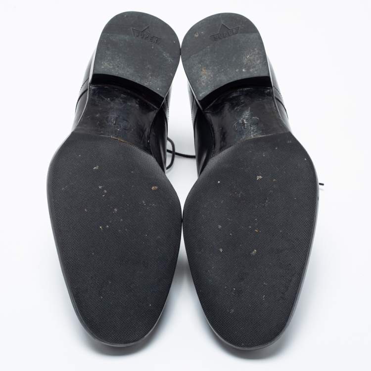 Pre Owned Dior Black Leather Lace Up Derby Size 40