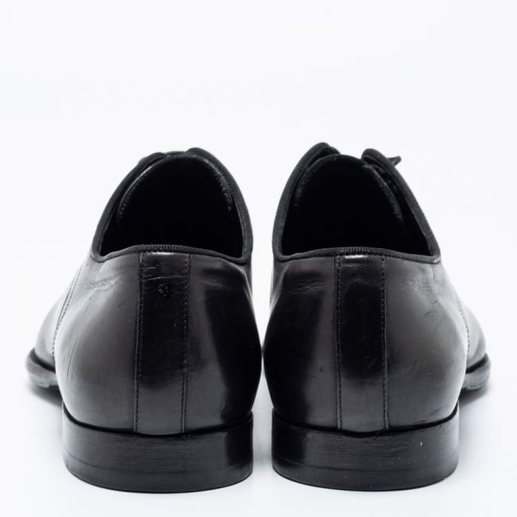 Pre Owned Dior Black Leather Lace Up Derby Size 40