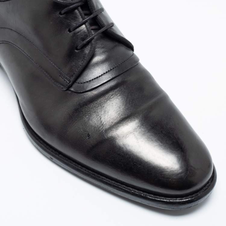 Pre Owned Dior Black Leather Lace Up Derby Size 40