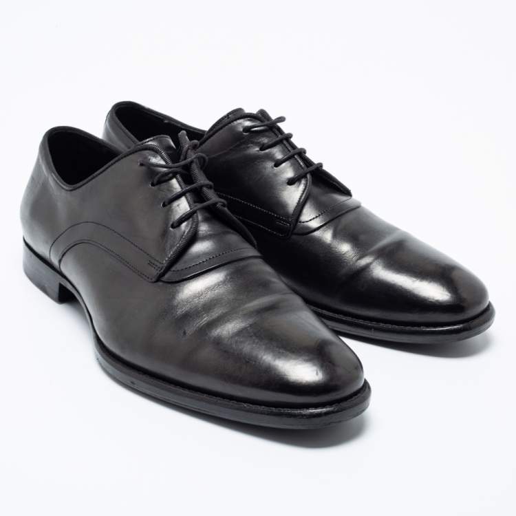 Pre Owned Dior Black Leather Lace Up Derby Size 40