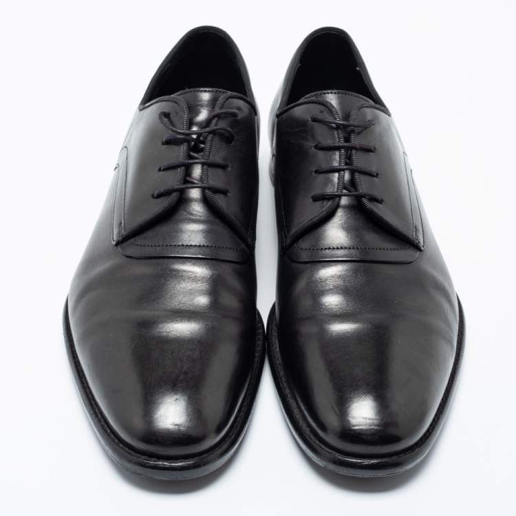 Pre Owned Dior Black Leather Lace Up Derby Size 40