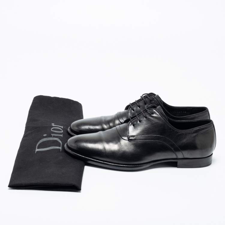 Pre Owned Dior Black Leather Lace Up Derby Size 40