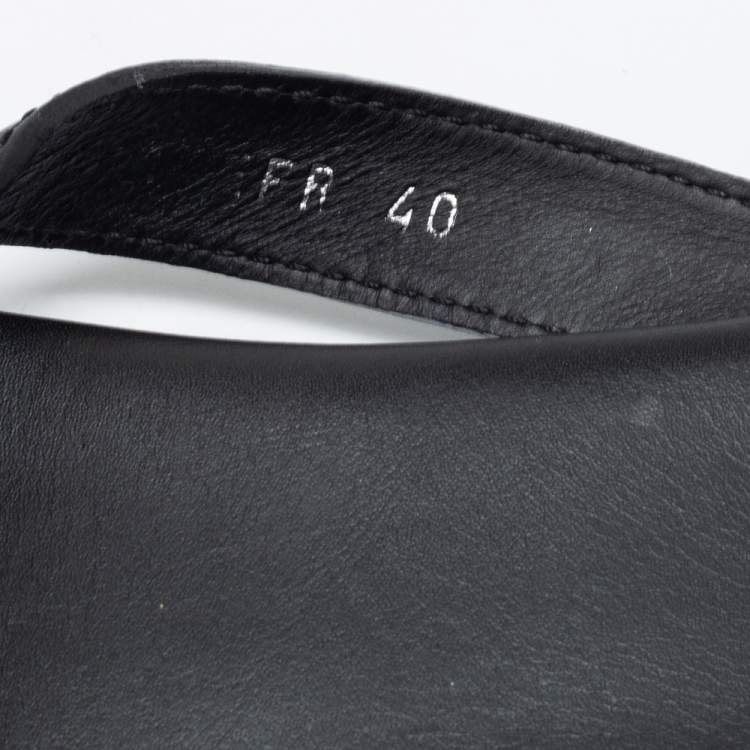 Pre Owned Dior Black Leather Crisscross Flat Sandals Size 40 