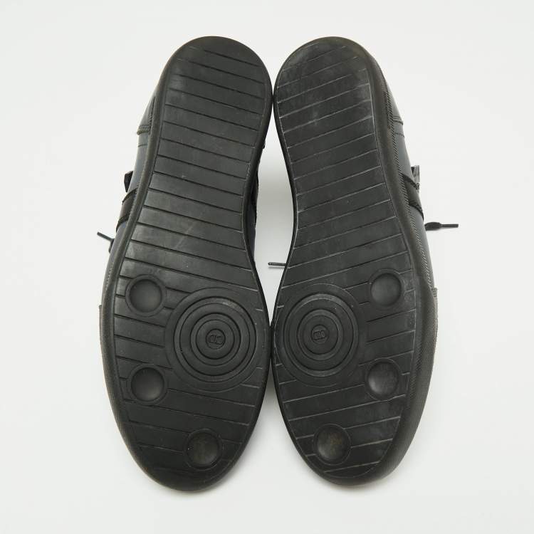 Pre Owned Dior Tri-Color Leather and Suede High-Top Sneakers Size 40.5