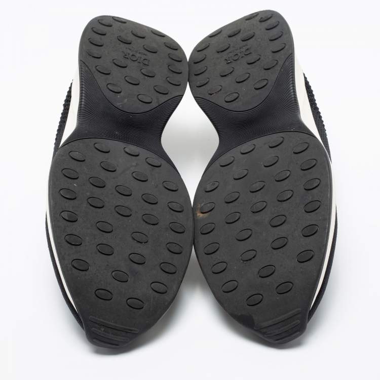 Pre Owned Dior Black Mesh and Neoprene B25 Low-Top Sneakers Size 42