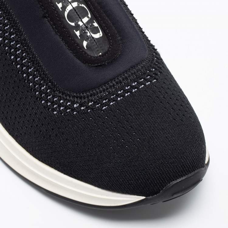 Pre Owned Dior Black Mesh and Neoprene B25 Low-Top Sneakers Size 42
