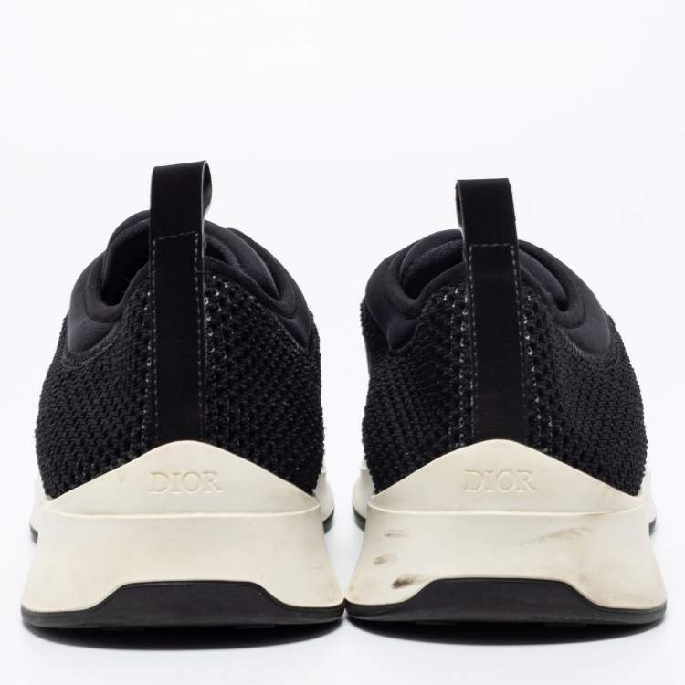 Pre Owned Dior Black Mesh and Neoprene B25 Low-Top Sneakers Size 42