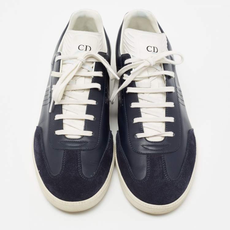 Pre Owned Dior Navy Blue Suede And Leather B01 Lace Up Sneakers Size 42