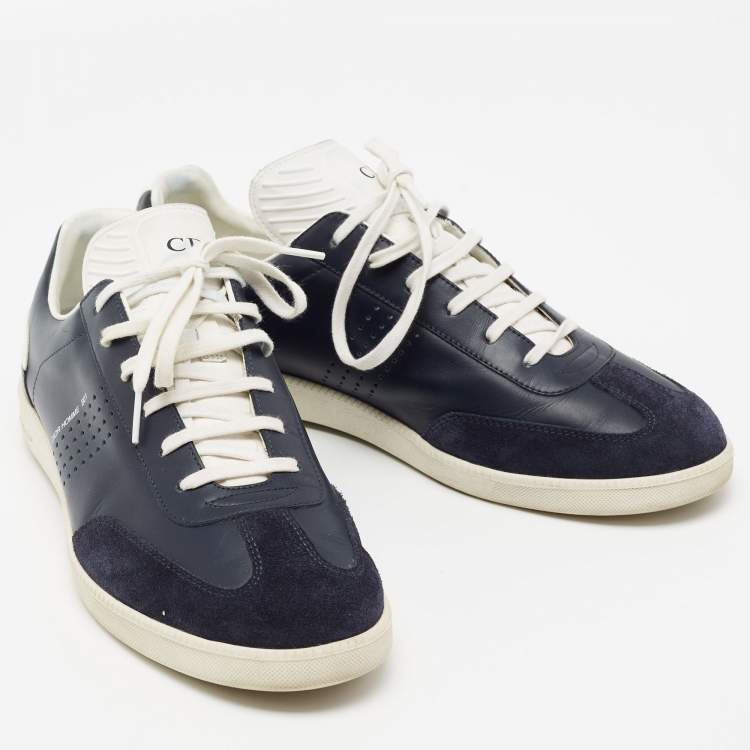 Pre Owned Dior Navy Blue Suede And Leather B01 Lace Up Sneakers Size 42