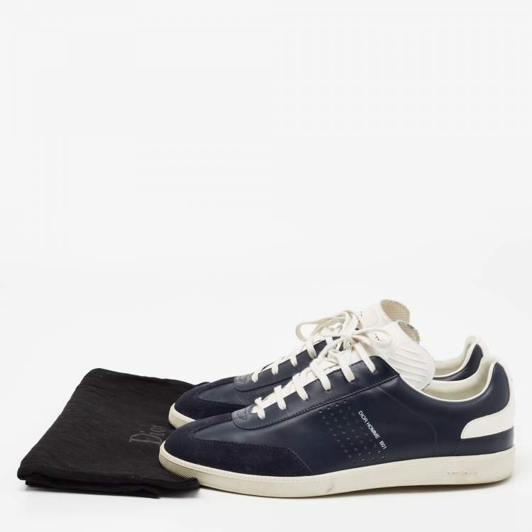 Pre Owned Dior Navy Blue Suede And Leather B01 Lace Up Sneakers Size 42