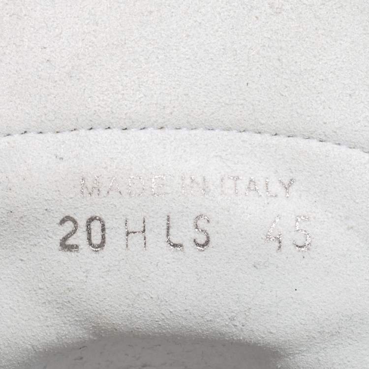 Pre Owned Dior White/Grey Oblique Mesh, PVC and Rubber B23 High-Top Sneakers Size 43