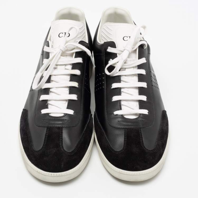 Pre Owned Dior Black/White Leather And Suede B01 Sneakers Size 43
