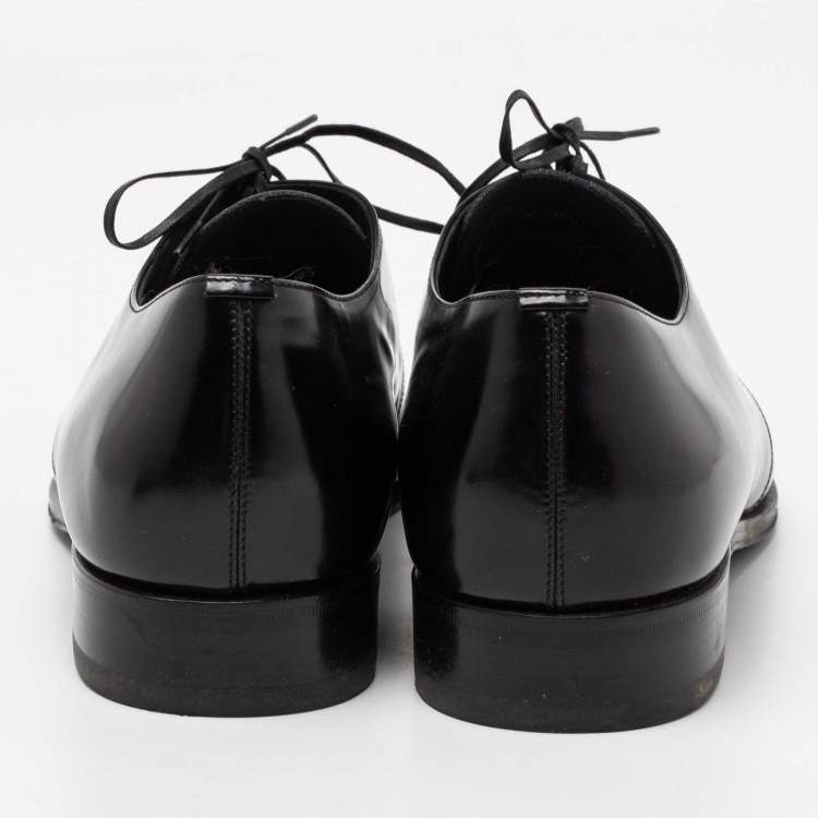 Pre Owned Dior Black Leather Timeless Lace Up Oxford Size 43.5