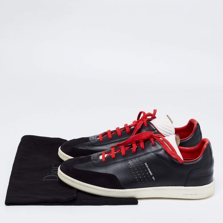 Pre Owned Dior Black Leather And Suede B01 Sneakers Size 43.5 