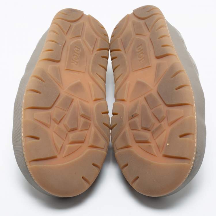 Pre Owned Dior Beige Nylon And Leather  Snow Slip On Sneakers Size 42