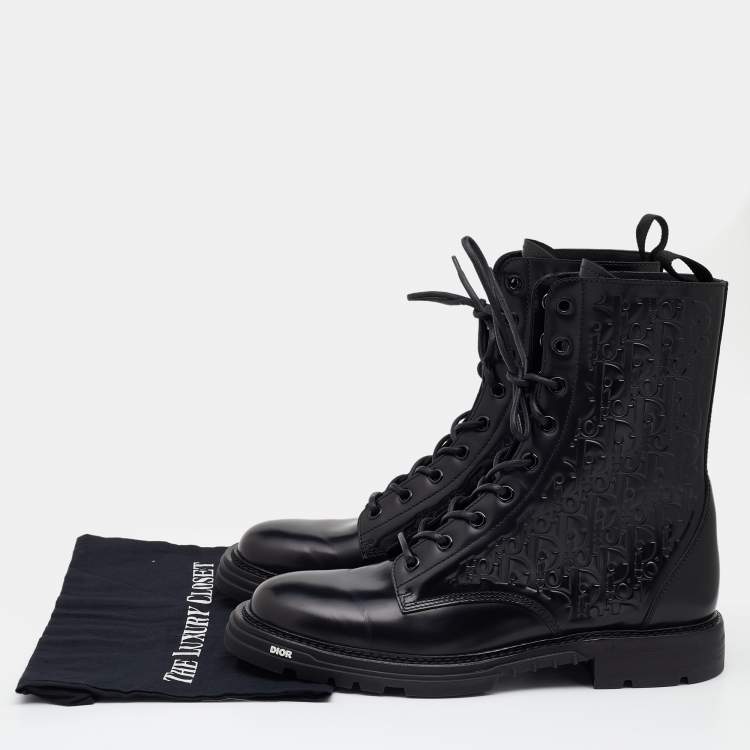 Pre Owned Dior Black Leather Explorer II Boots Size 45