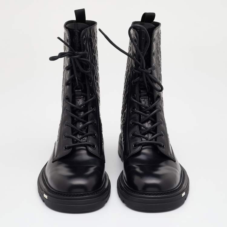 Pre Owned Dior Black Leather Explorer II Boots Size 45
