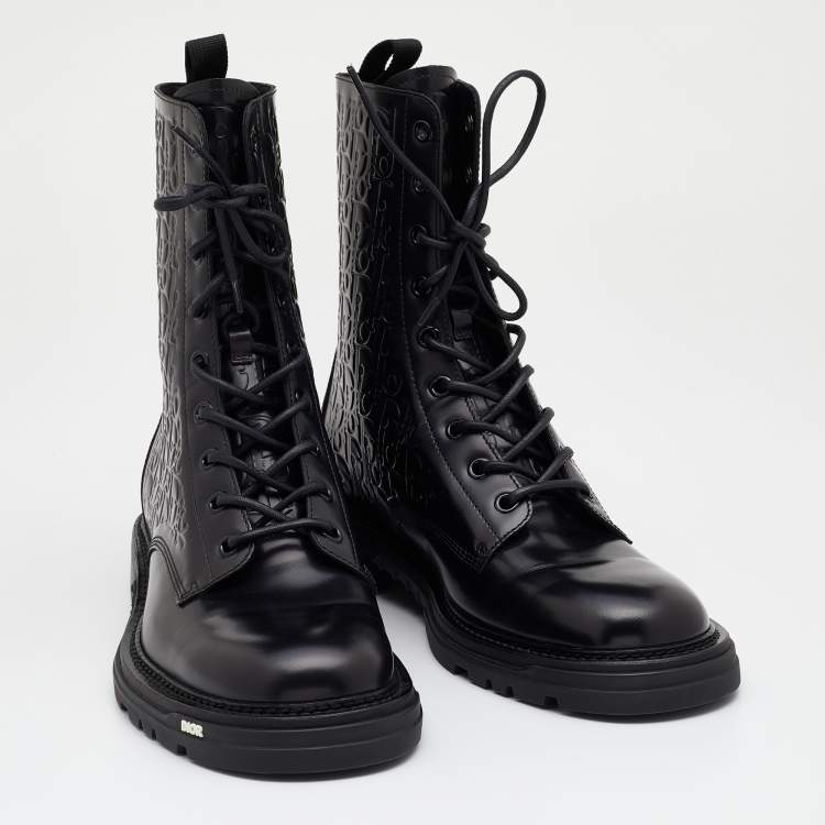Pre Owned Dior Black Leather Explorer II Boots Size 45