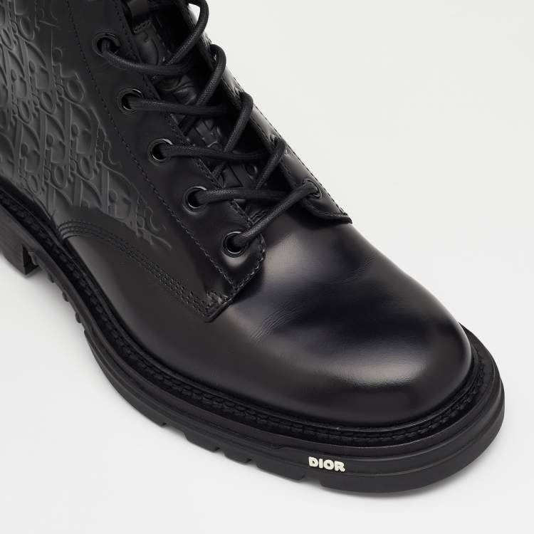 Pre Owned Dior Black Leather Explorer II Boots Size 45