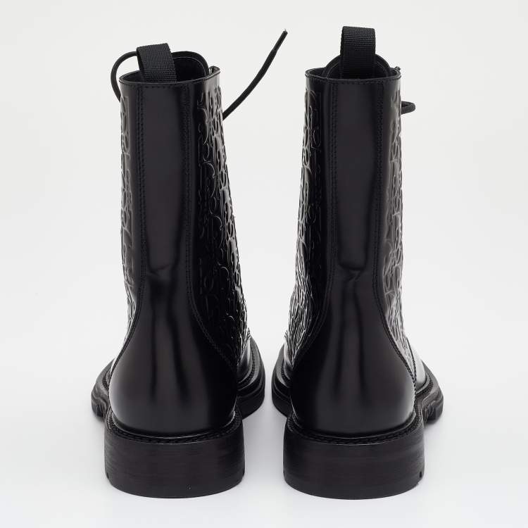 Pre Owned Dior Black Leather Explorer II Boots Size 45