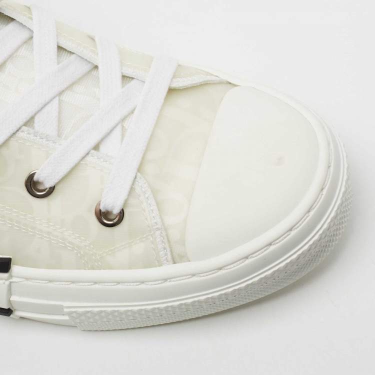 Pre Owned Dior White PVC And Mesh B23 High Top Sneakers Size 39
