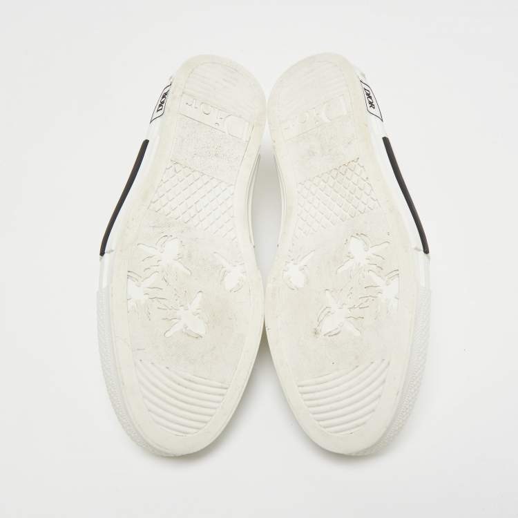 Pre Owned Dior White Oblique Mesh and Rubber B23 Low Top Sneakers Size 43
