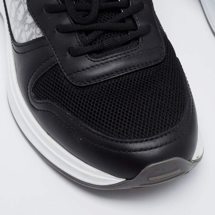 Pre Owned Dior Black/White Suede And Fabric B25 Lace Up Sneakers Size 42