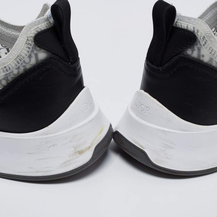 Pre Owned Dior Black/White Suede And Fabric B25 Lace Up Sneakers Size 42