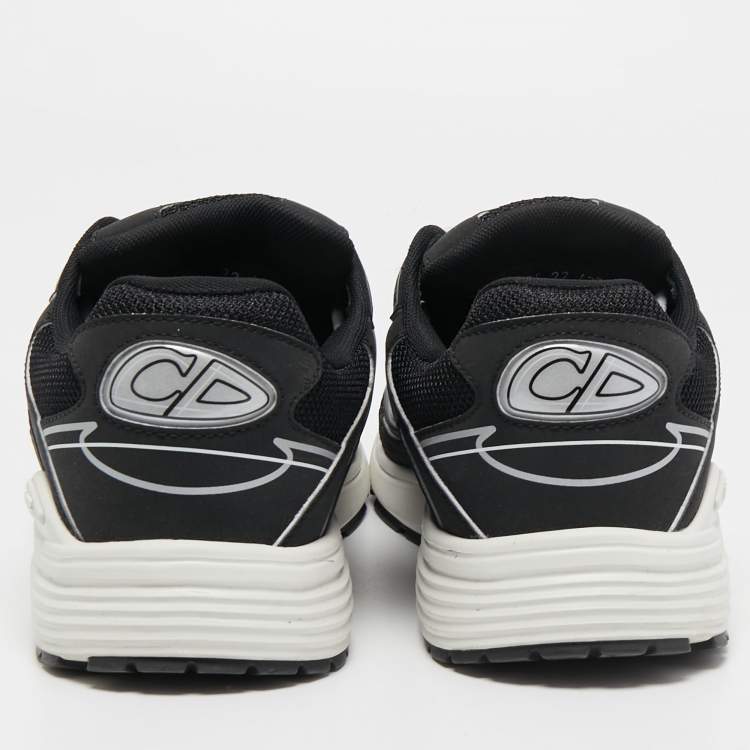 Pre Owned Dior Black/White Mesh and Rubber B30 Sneakers Size 43