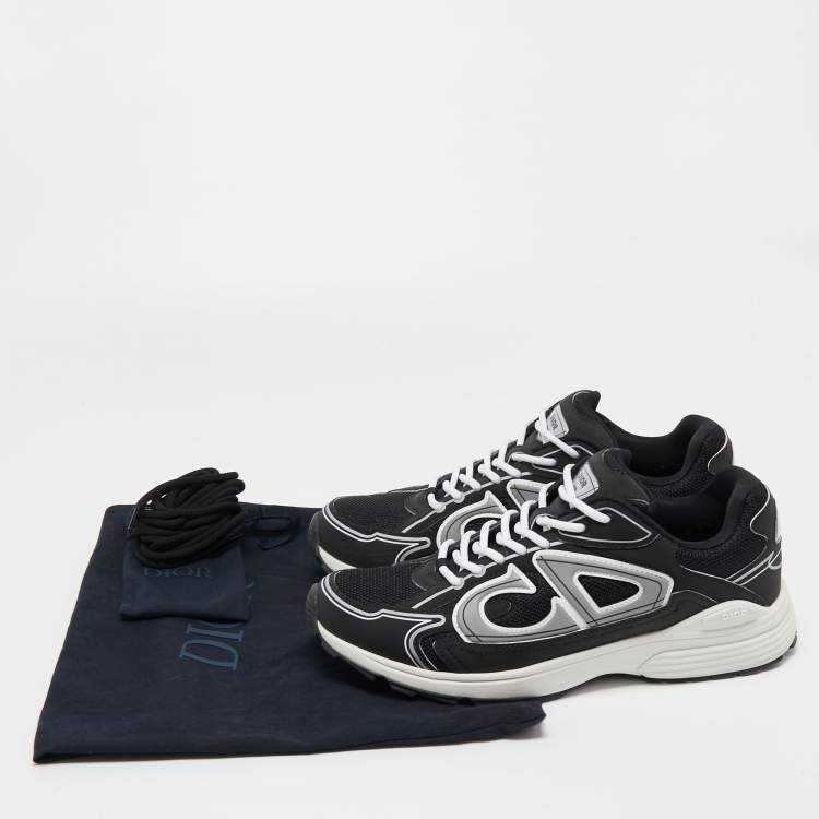 Pre Owned Dior Black/White Mesh and Rubber B30 Sneakers Size 43